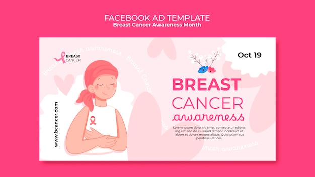 Kostenlose PSD facebook-vorlage für den brustkrebs-bewusstseinsmonat