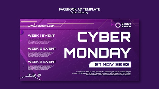 Kostenlose PSD facebook-vorlage für den cyber monday