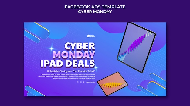 Facebook-vorlage für den cyber monday