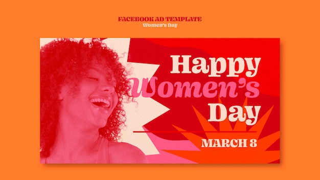 Facebook-vorlage für den frauentag im flachen design