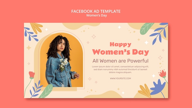 Facebook-vorlage für den frauentag mit flachem design.