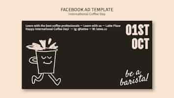 Kostenlose PSD facebook-vorlage für den internationalen kaffeetag
