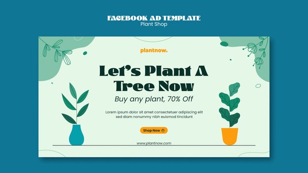 Facebook-Vorlage für den Pflanzenshop