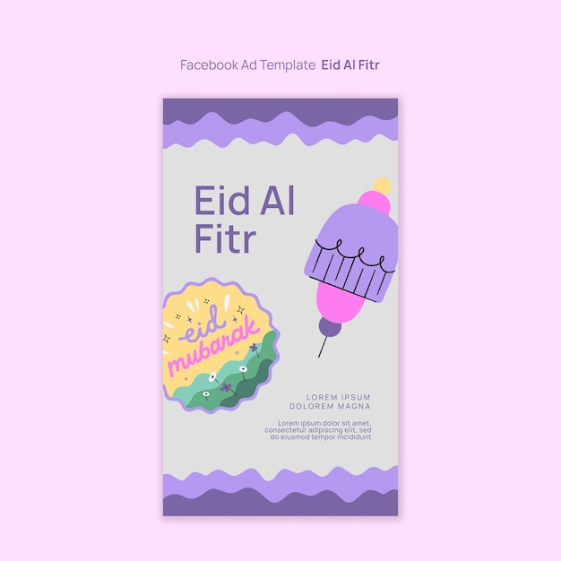 Kostenlose PSD facebook-vorlage für die feier des eid al-fitr