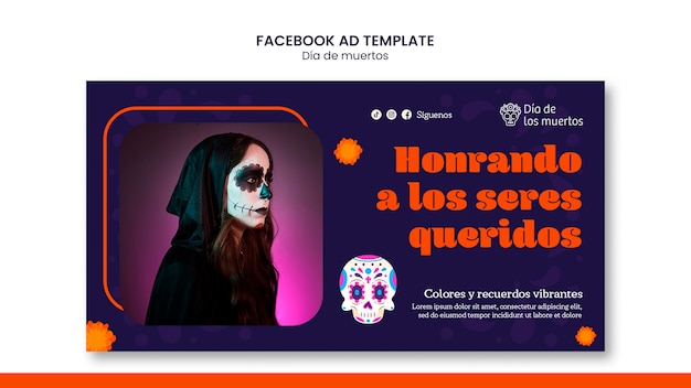 Facebook-vorlage für die feier des tag der toten