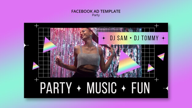 Facebook-Vorlage für die Gradient-Party