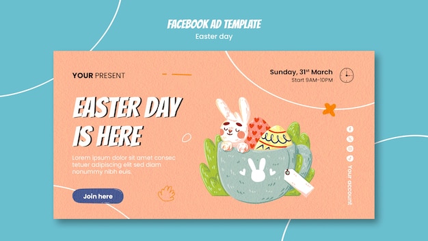 Facebook-Vorlage für die Osterfeier