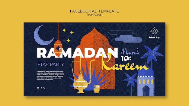 Kostenlose PSD facebook-vorlage für die ramadan-feier