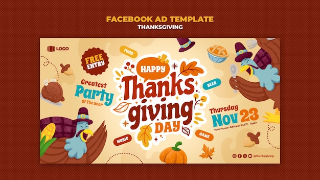 Facebook-Vorlage für die Thanksgiving-Feier