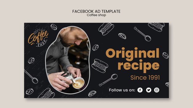 Facebook-Vorlage für ein Café
