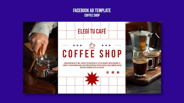 Kostenlose PSD facebook-vorlage für ein café