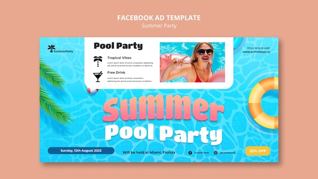 Kostenlose PSD facebook-vorlage für ein sommerfest