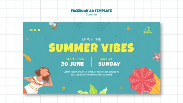 Facebook-Vorlage für ein Sommerfest