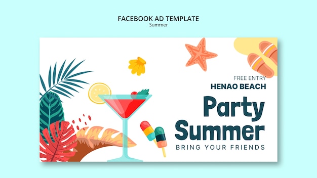 Facebook-Vorlage für ein Sommerfest