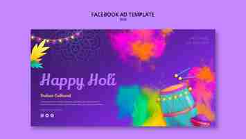 Kostenlose PSD facebook-vorlage für feierlichkeiten zum holi-fest