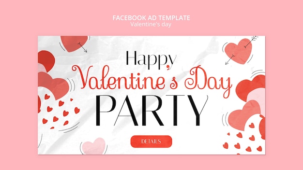 Kostenlose PSD facebook-vorlage für feiern zum valentinstag