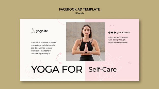 Facebook-Vorlage für flaches Design und Lebensstil