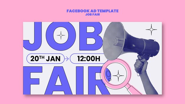 Facebook-Vorlage für Flächen-Design-Jobmessen