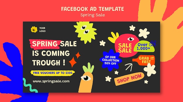Facebook-Vorlage für Frühlingsverkaufsrabatt