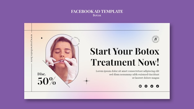 Facebook-Vorlage für Gradienten-Botox-Füller
