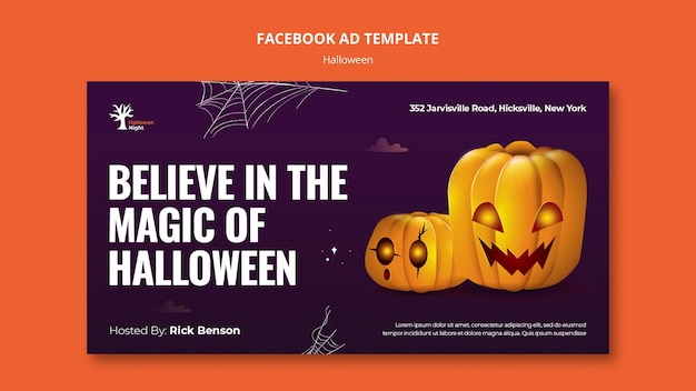 Facebook-vorlage für halloween-feier