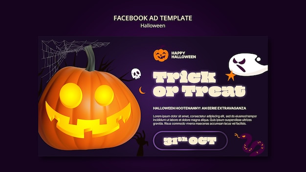 Kostenlose PSD facebook-vorlage für halloween-feier