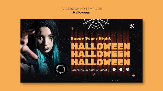 Kostenlose PSD facebook-vorlage für halloween-feiern