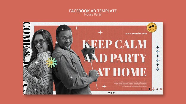Facebook-Vorlage für House-Musikpartys
