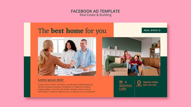 Facebook-Vorlage für Immobilienkonzepte