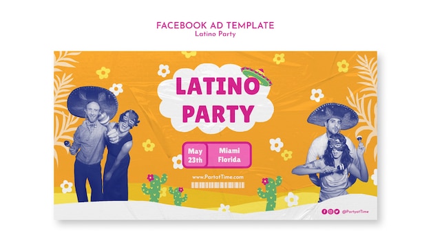 Kostenlose PSD facebook-vorlage für latino-partys