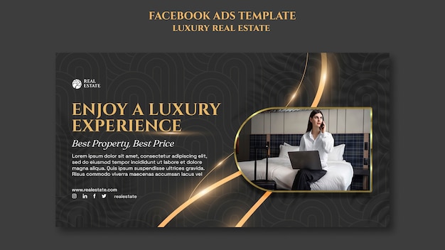Facebook-Vorlage für Luxus-Immobilien