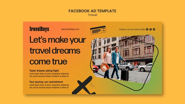 Facebook-Vorlage für Reise-Abenteuer