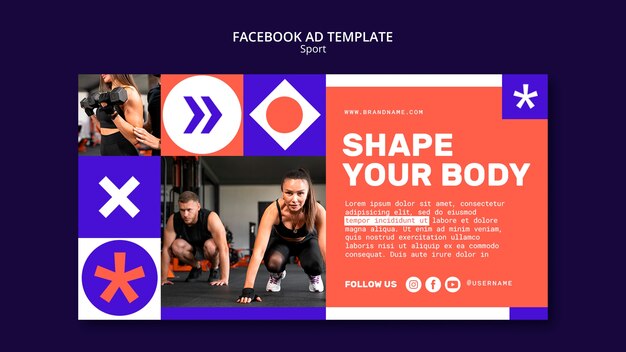 Facebook-Vorlage für Sportkonzepte