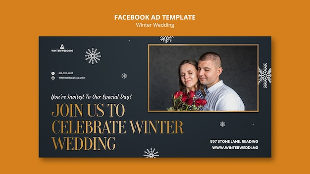 Facebook-vorlage für winterhochzeiten