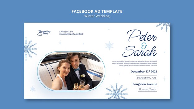 Facebook-Vorlage für Winterhochzeitsfeiern