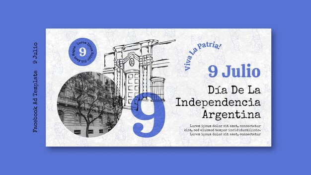 Kostenlose PSD facebook-vorlage zum argentinischen unabhängigkeitstag