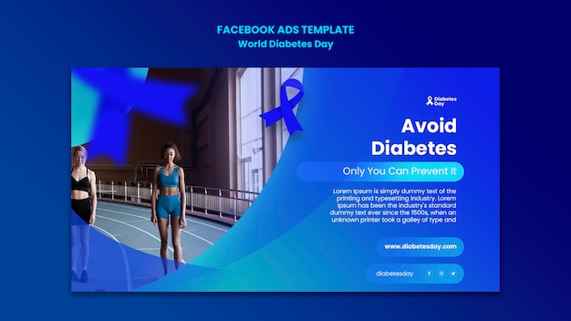 Kostenlose PSD facebook-vorlage zum weltdiabetestag