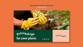 Kostenlose PSD facebook-vorlagendesign für gartenarbeit