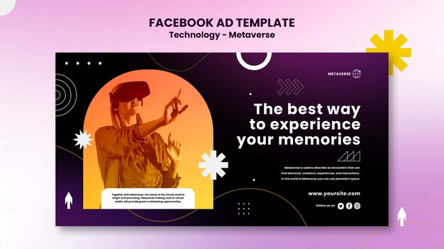 Facebook-Werbevorlagendesign mit Farbverlaufstechnologie