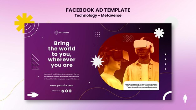 Facebook-Werbevorlagendesign mit Farbverlaufstechnologie
