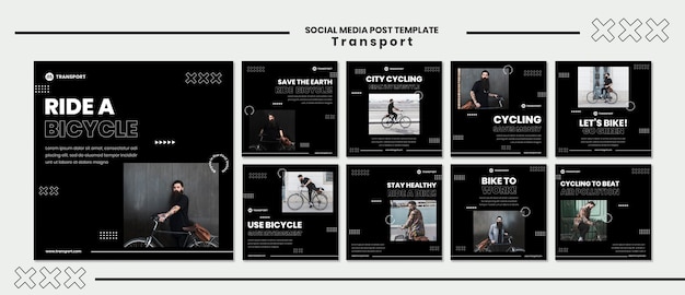 Kostenlose PSD fahrrad fahren social-media-post-vorlage