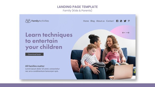 Familien-Landingpage mit Foto