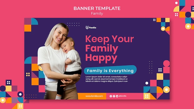 Familieninspirierte bannervorlage