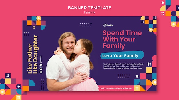 Familieninspirierte bannervorlage