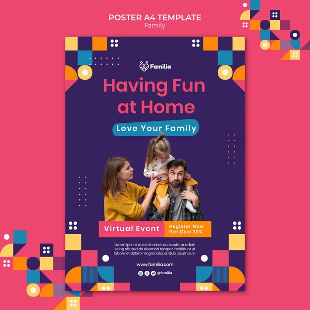 Familieninspirierte Postervorlage