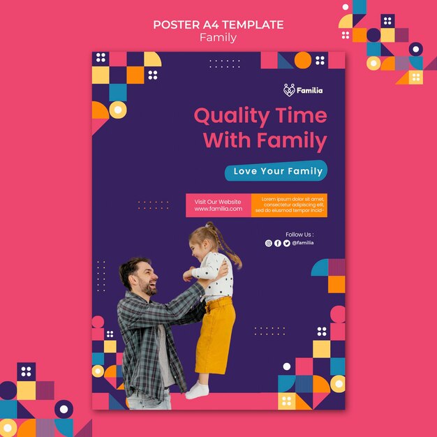 Familieninspirierte Postervorlage