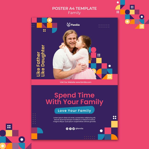 Familieninspirierte Postervorlage