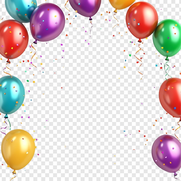 Farbige Ballons Feier Festliche Party Hintergrund mit Konfetti