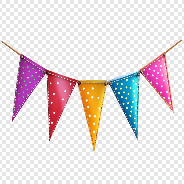 Farbige Wimpel Feste Party Dekoration Regenbogen Dreiecke Polka Punkte Feierliche Fahnen Hängende Girlande Fröhliche Helle Fröhliche Sommer Spaß