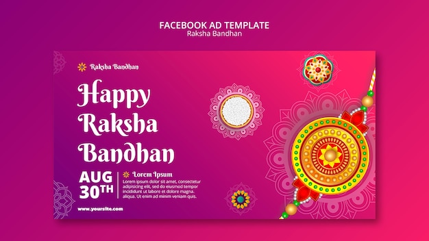 Kostenlose PSD farbverlauf-raksha-bandhan-facebook-vorlage